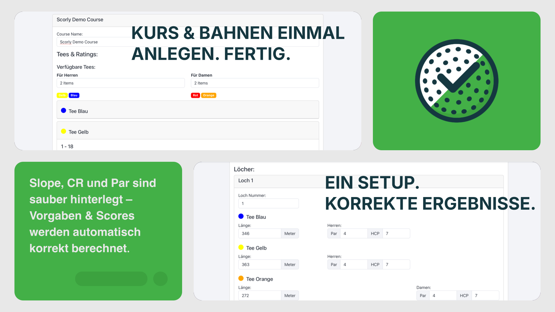 Kurs & Bahnen konfigurieren