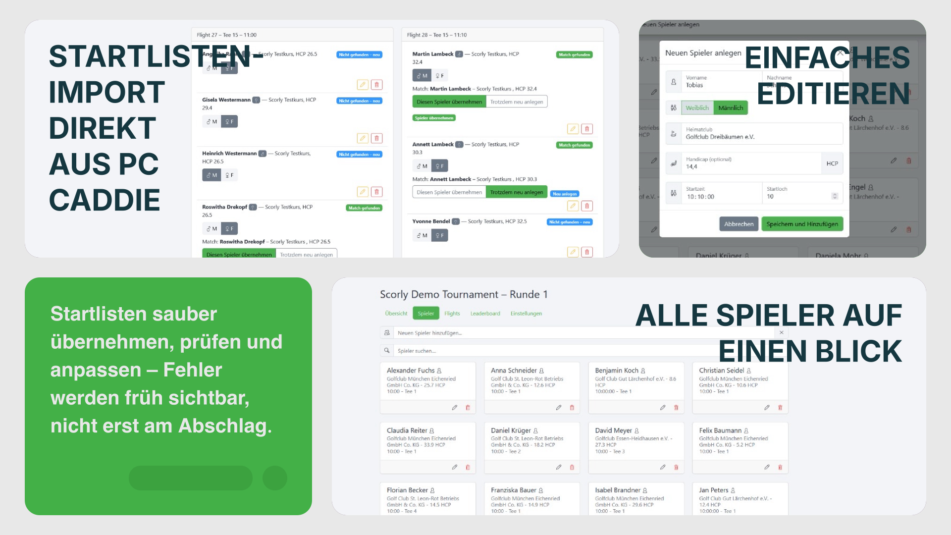 Flights & Startzeiten